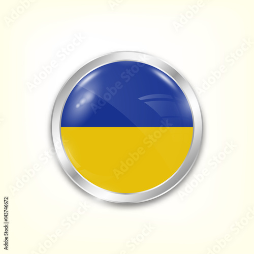 Free Download Round button national flag of Ukraine with the reflection of light and shadow. Icon country. Realistic vector illustration. - GFXLoad