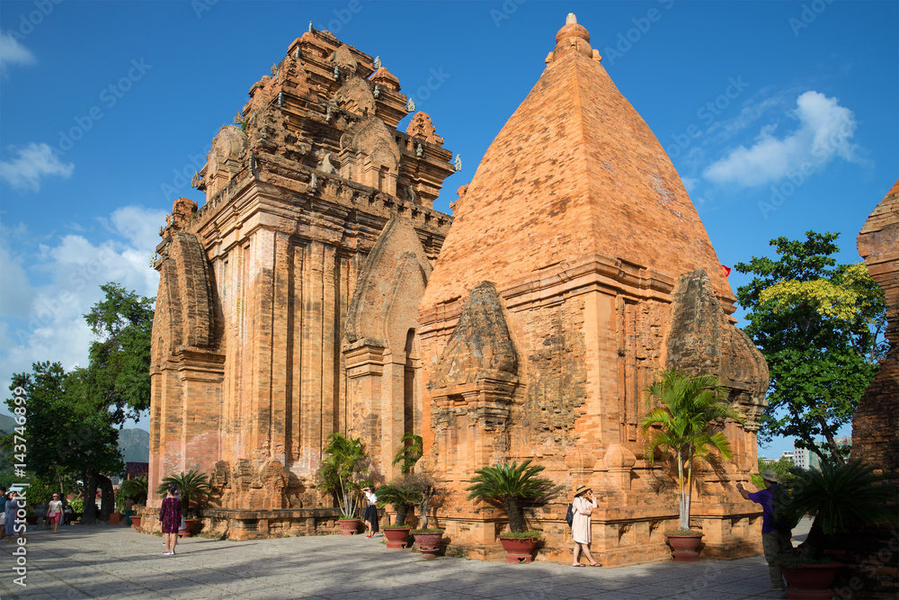 Ancient Hindu temples (Cham towers) close-up. Vietnam, Nha Trang