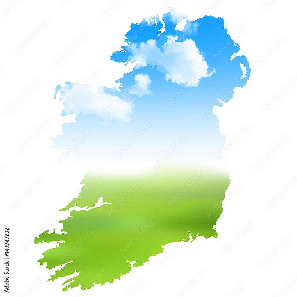 Obraz premium アイルランド 空 地図 アイコン 