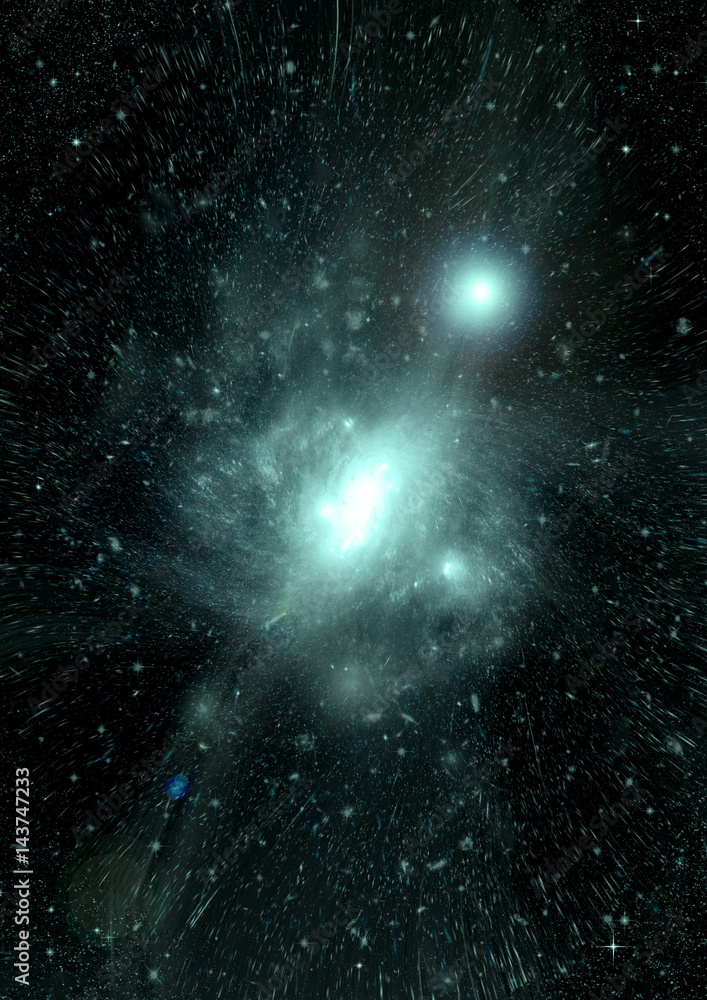 Stars, dust and gas nebula in a far galaxy Stars, dust and gas nebula in a far galaxy