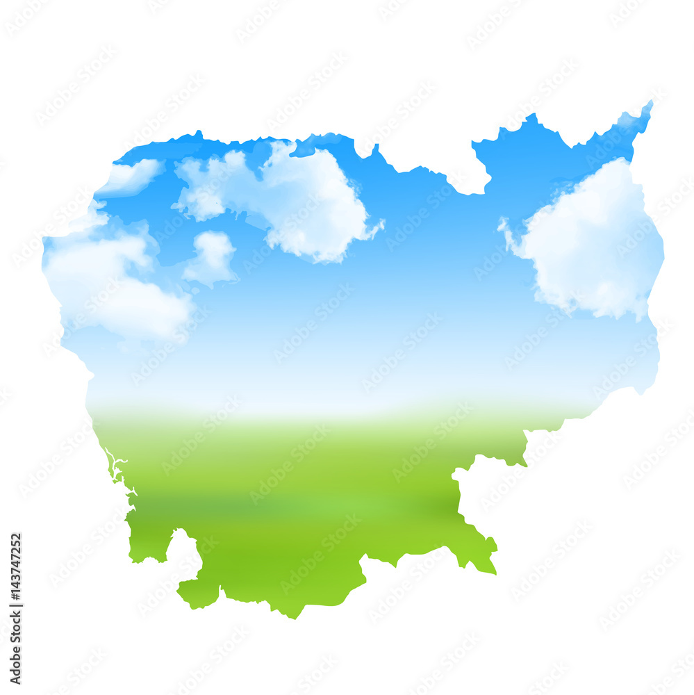 Obraz premium カンボジア 空 地図 アイコン 