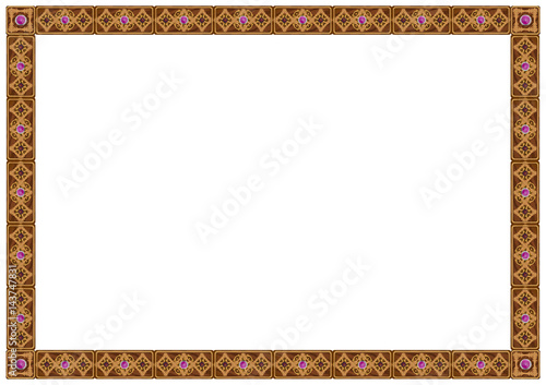 Exquisite wooden frame with carved ornaments