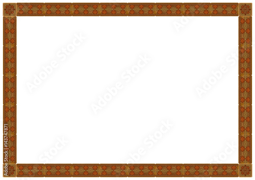 Exquisite wooden frame with carved ornaments