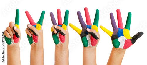 painted children hand