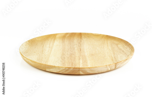 Wooden bowl isolated from white background