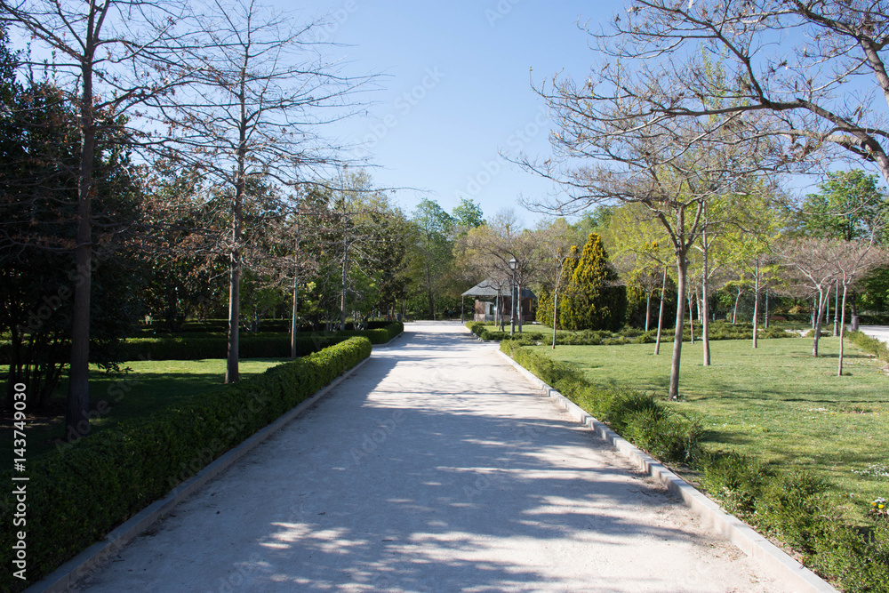 Park in the center of Madrid, Spain
