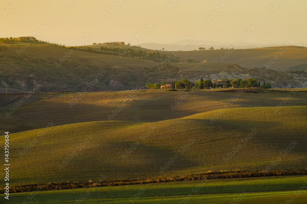 Obraz premium Autumn landscape of the most picturesque part of Tuscany, val d'orcia valley