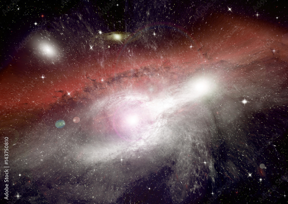 Stars, dust and gas nebula in a far galaxy Stars, dust and gas nebula in a far galaxy