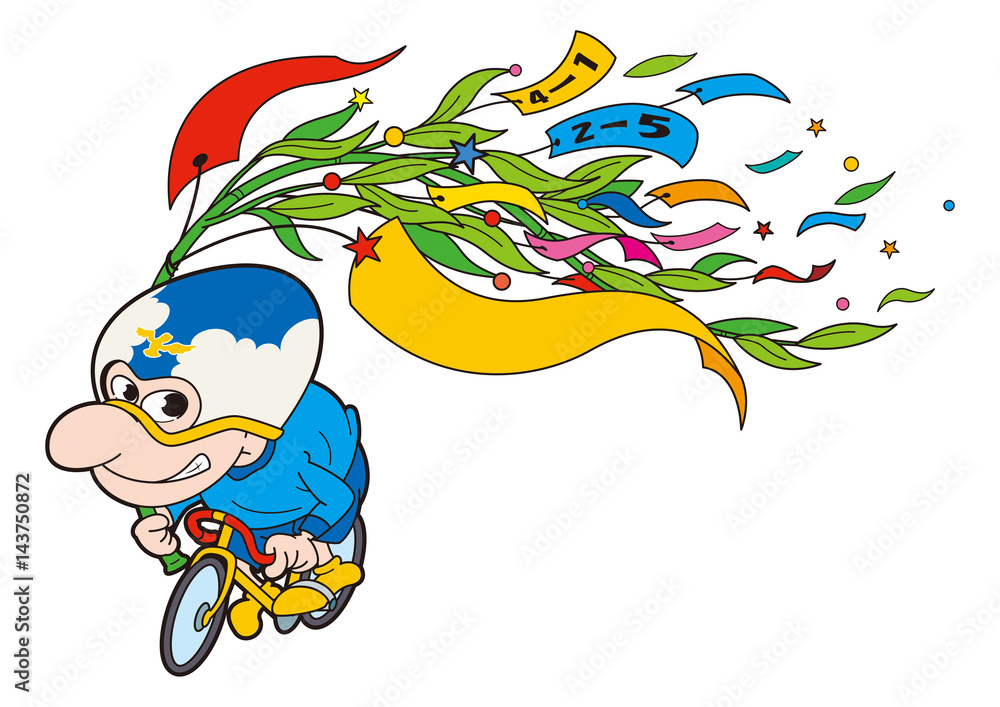 競輪選手キャラクター 競輪 自転車競技 カモメ男 Stock Illustration Adobe Stock