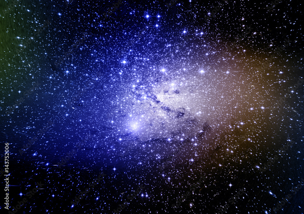 Stars, dust and gas nebula in a far galaxy Stars, dust and gas nebula in a far galaxy