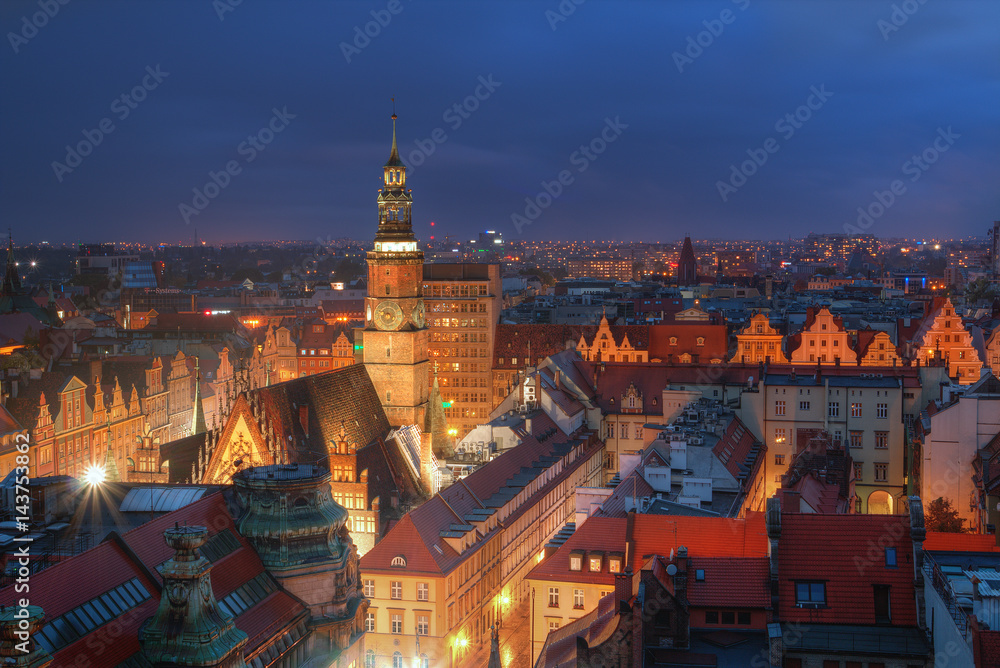 Fototapeta premium Wrocław panorama starego miasta