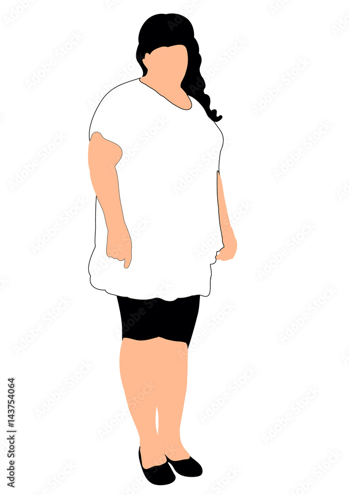 Vector black and white silhouette full girl Vector black and white silhouette full girl