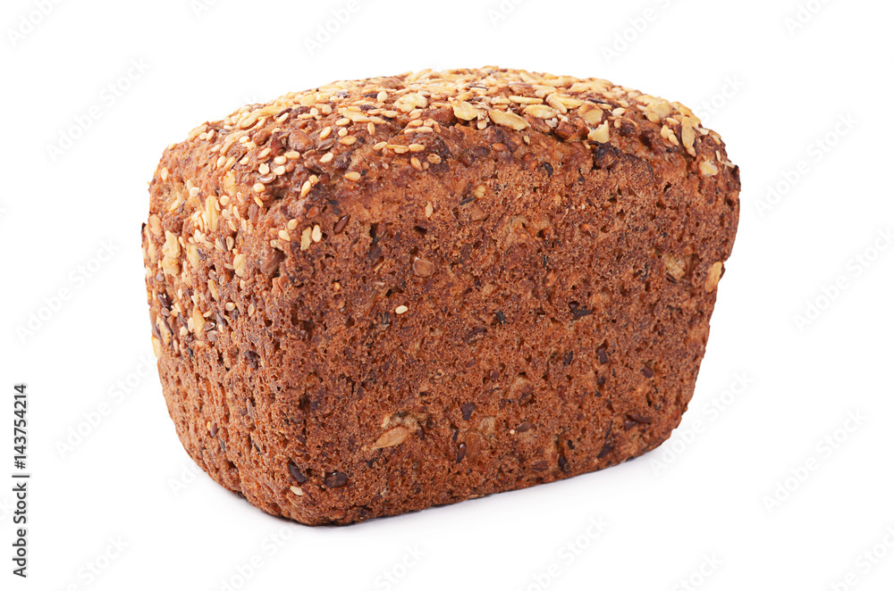 The grain bread isolated on white The grain bread isolated on white