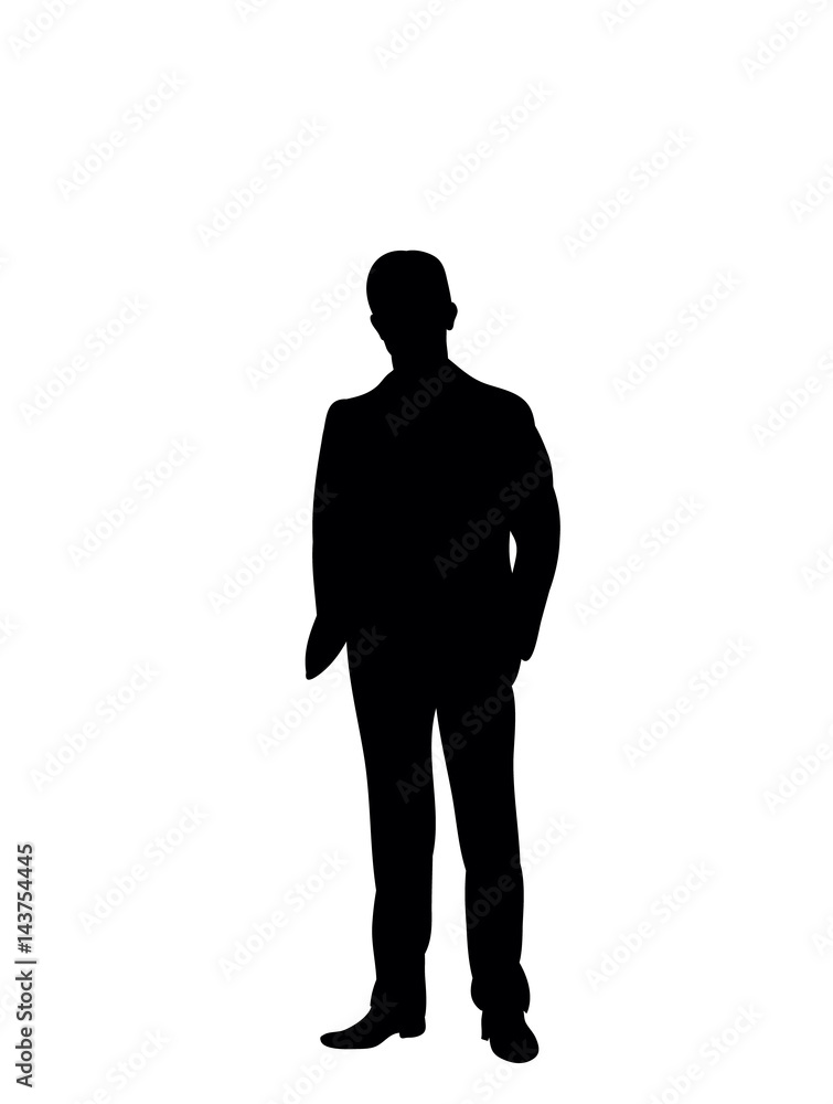 Black silhouette man business vector illustration