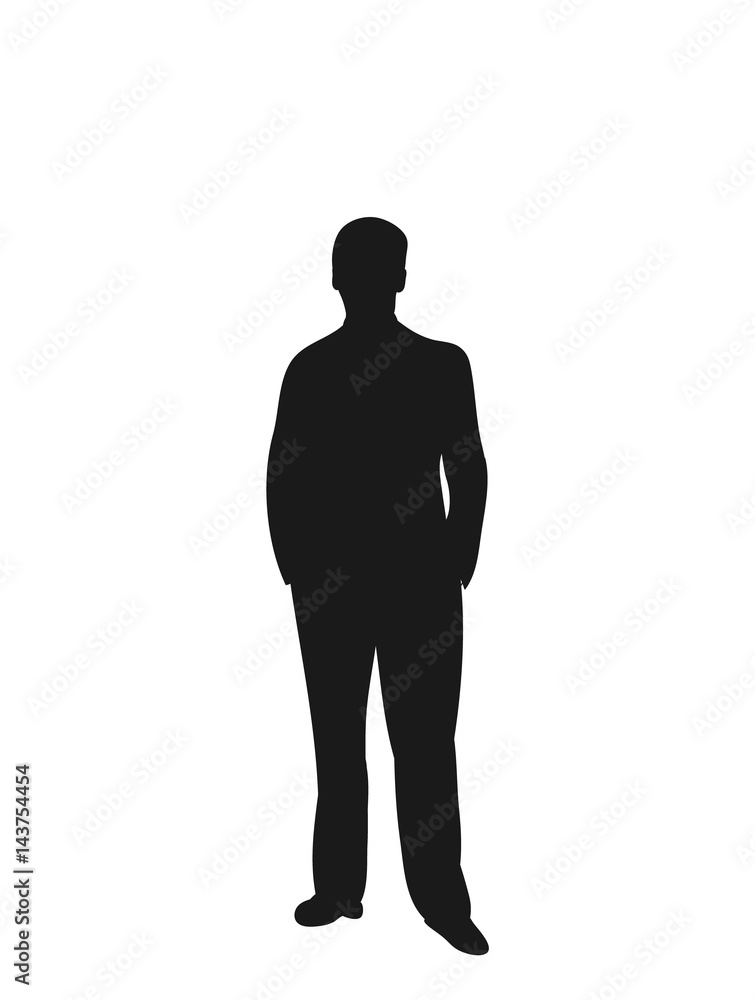 Black silhouette man business vector Black silhouette man business vector