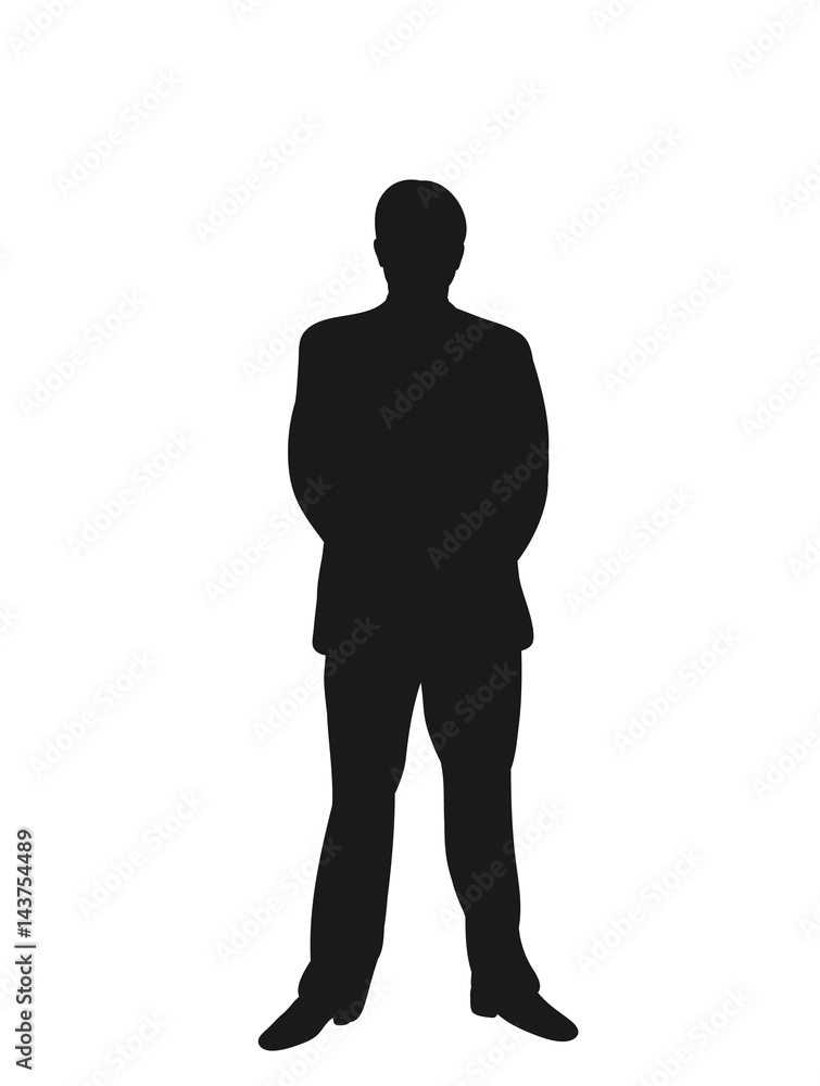 Black silhouette man manager vector