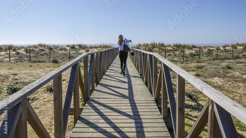 Woman accessing the beach