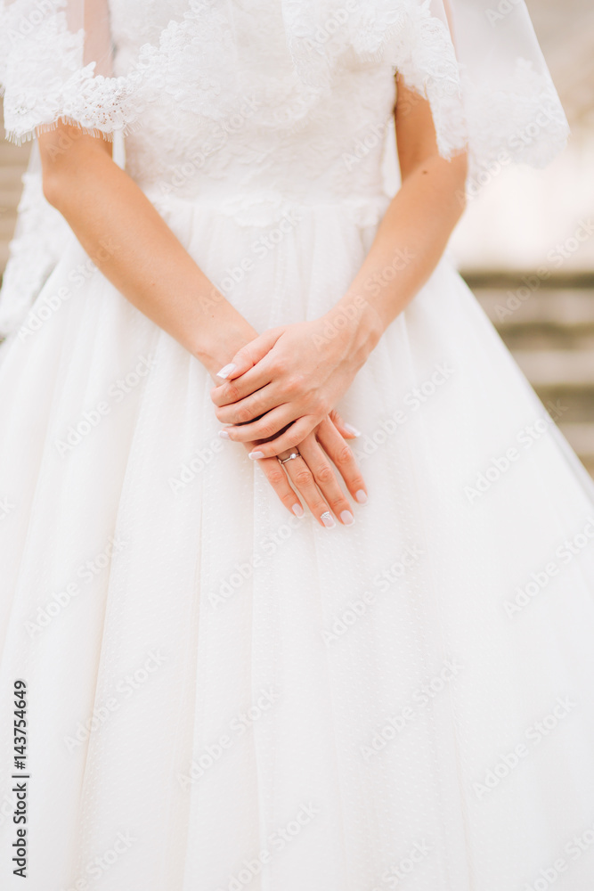 Hands of the bride. Wedding in Montenegro.