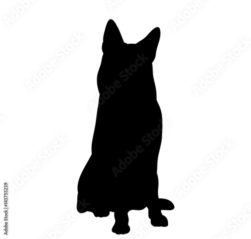 Vector of a silhouette dog sitting