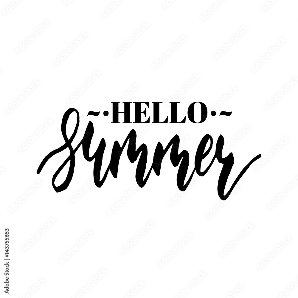 Hello summer - inspirational lettering design