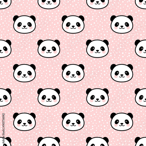 Fototapeta Naklejka Na Ścianę i Meble -  Panda Seamless Pattern