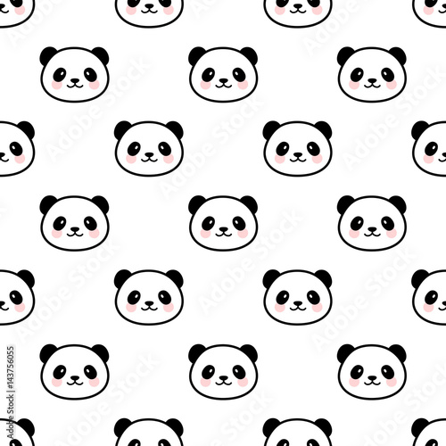 Fototapeta Naklejka Na Ścianę i Meble -  Panda Seamless Pattern