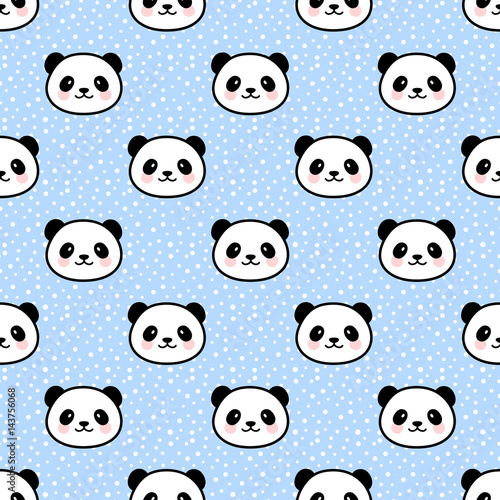 Fototapeta Naklejka Na Ścianę i Meble -  Panda Seamless Pattern