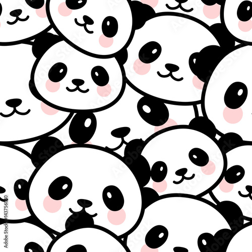 Fototapeta Naklejka Na Ścianę i Meble -  Panda Seamless Pattern