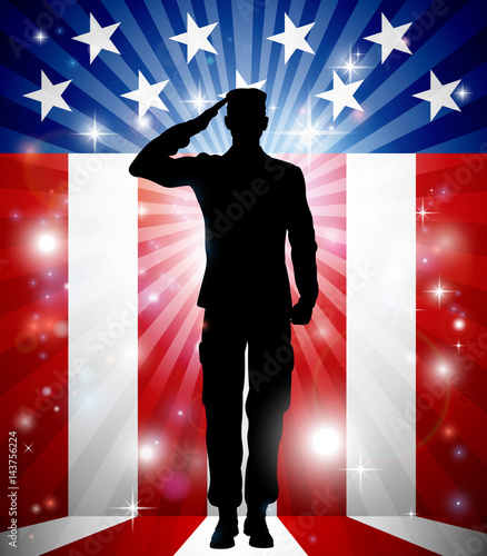 US Soldier Salute Patriotic Background