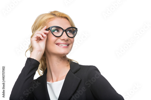 Beautiful business lady in glasses