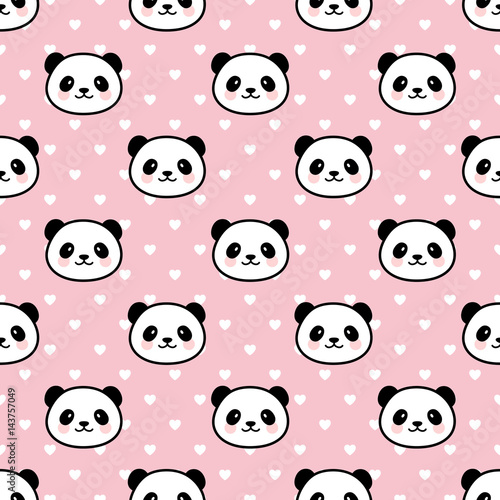 Fototapeta Naklejka Na Ścianę i Meble -  Panda Seamless Pattern
