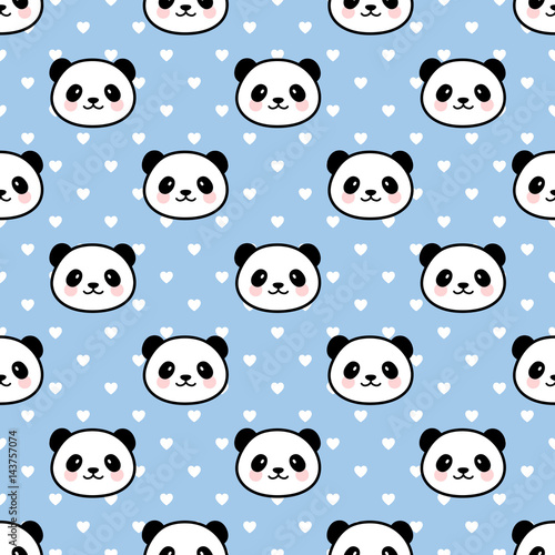 Fototapeta Naklejka Na Ścianę i Meble -  Panda Seamless Pattern