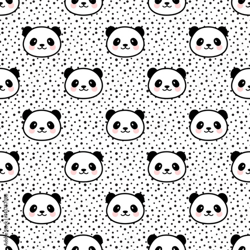 Fototapeta Naklejka Na Ścianę i Meble -  Panda Seamless Pattern