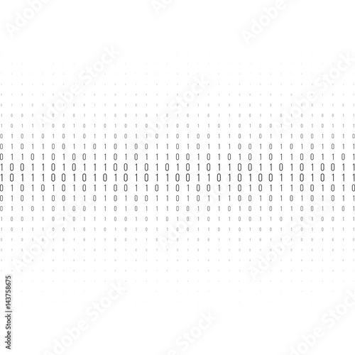 Binary code black and white background
