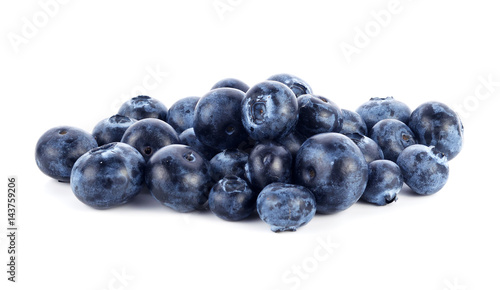 fresh blueberry fruits on white background