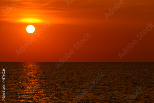 Landscape of sunset with at Nai Yang Beach  Phuket Province  Thailand.