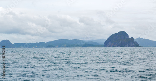  a view from  boat  and the pacific ocean