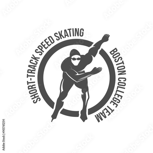 Ice Skating label logo design elements