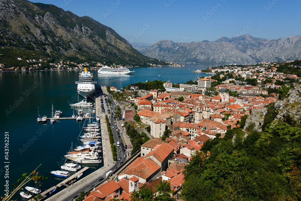 Beautiful view to Kotor bay, Montenegro