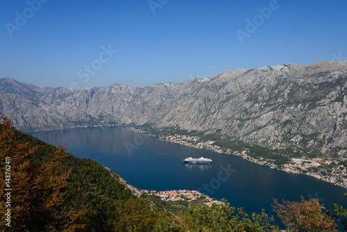 Beautiful view to Kotor bay  Montenegro
