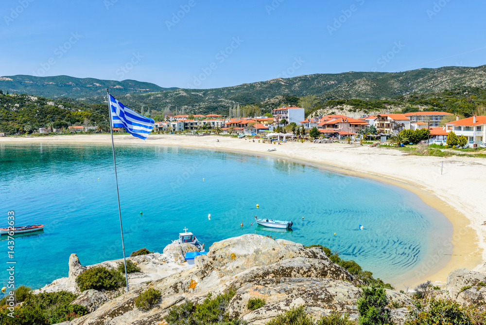 The southernmost part of the Peninsula of Sithonia boasts finest sand beaches in Greece, clear waters and breathtaking landscapes. Photo from Kalamitsi, Sitonia, Halkidiki, Greece.