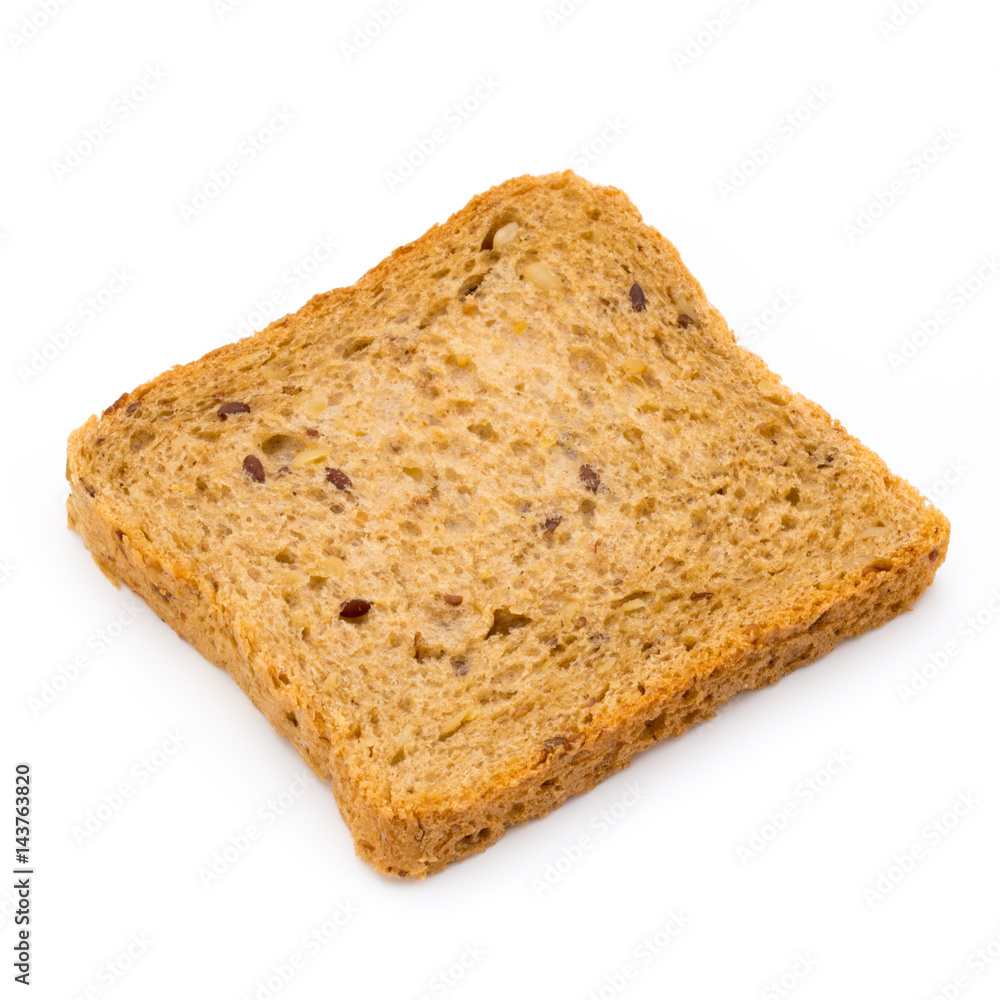 Rye bread slice on a white background. Rye bread slice on a white background.