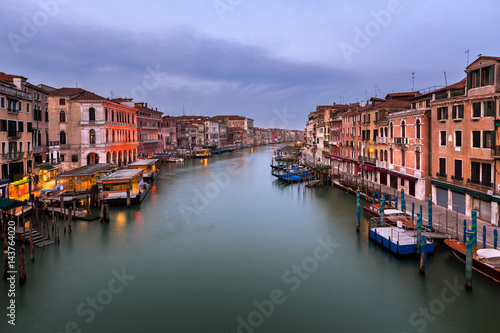 View of Grand Canal and Venice Skyline from the Rialto Bridge in the Morning, Venice, Italy © anshar73