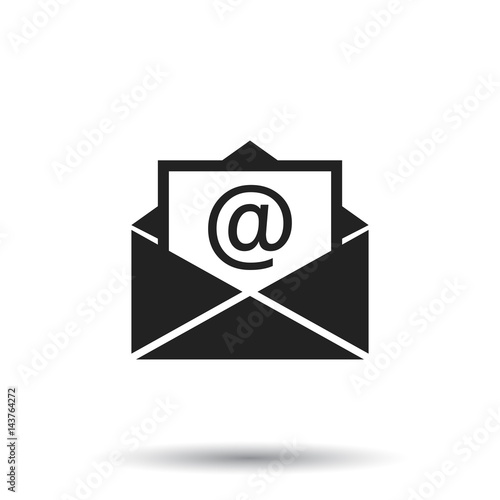 Mail envelope icon vector isolated on white background. Symbols of email flat vector illustration.