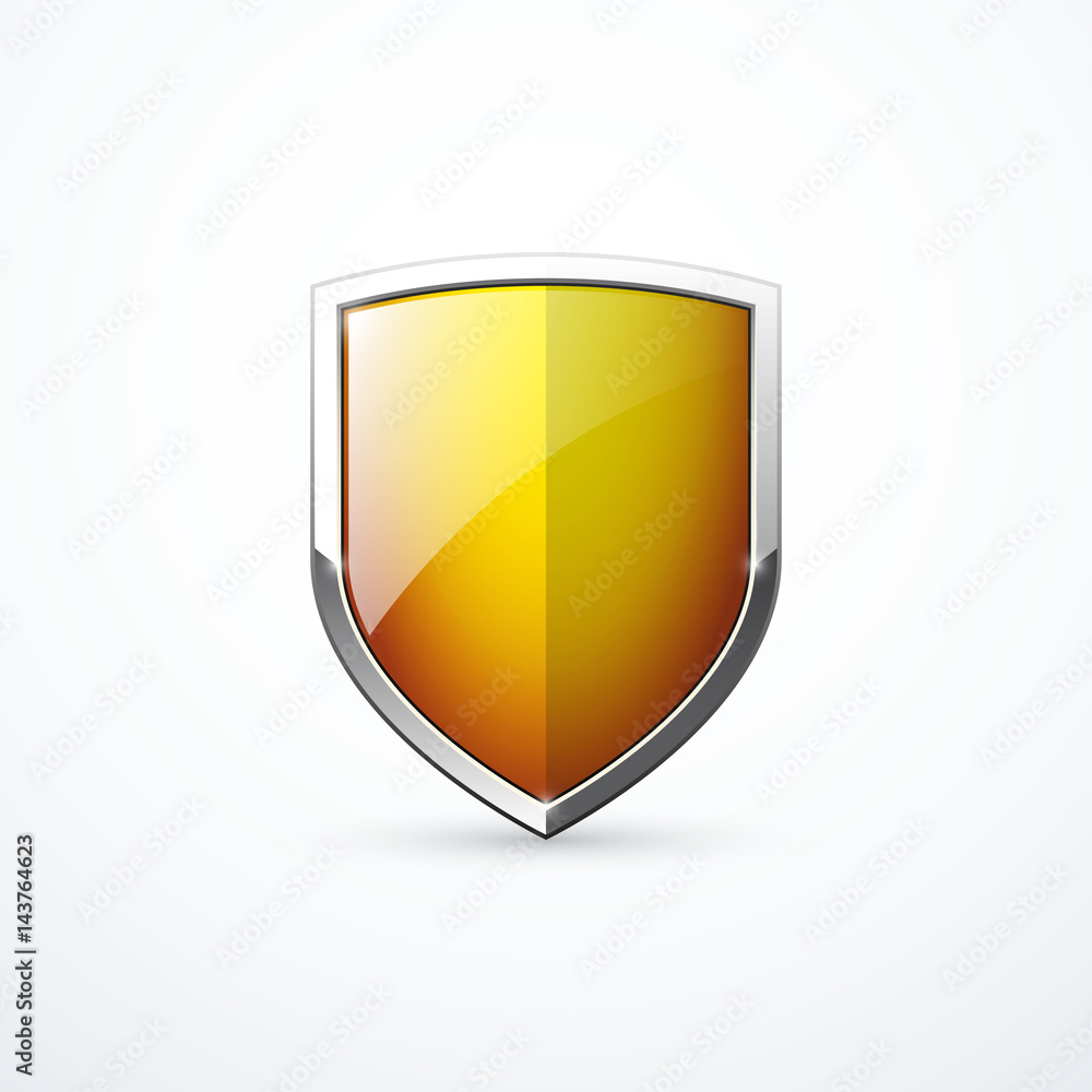 Vector orange shield Vector orange shield