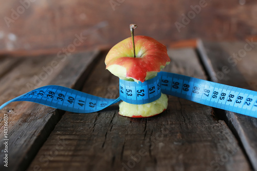 measurement red bitten apple 