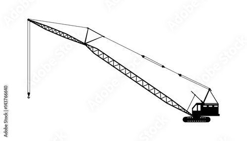 Crane Silhouette on a white background.