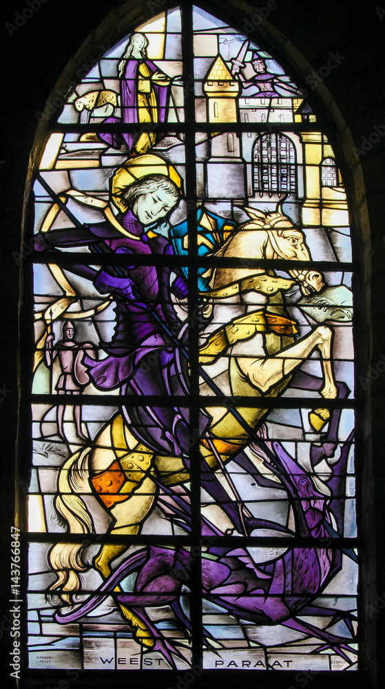 Stained Glass - Saint George and the Dragon Stained Glass - Saint George and the Dragon
