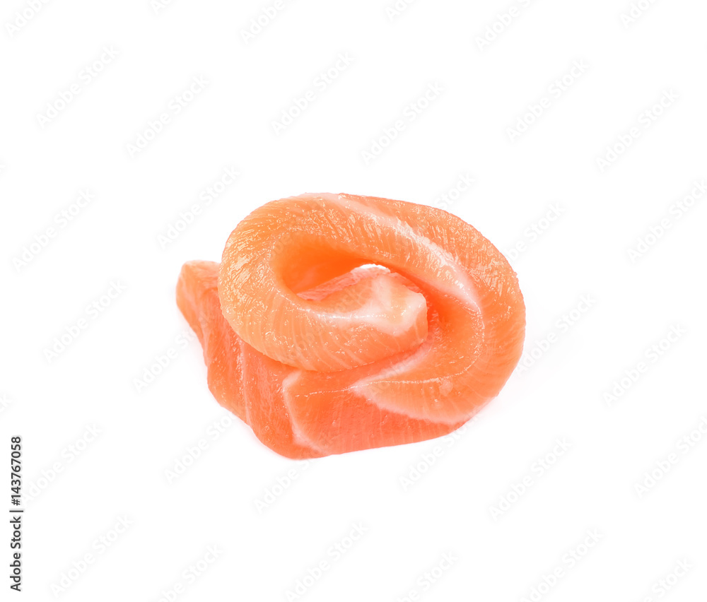 Slice salmon isolated on the white background Slice salmon isolated on the white background