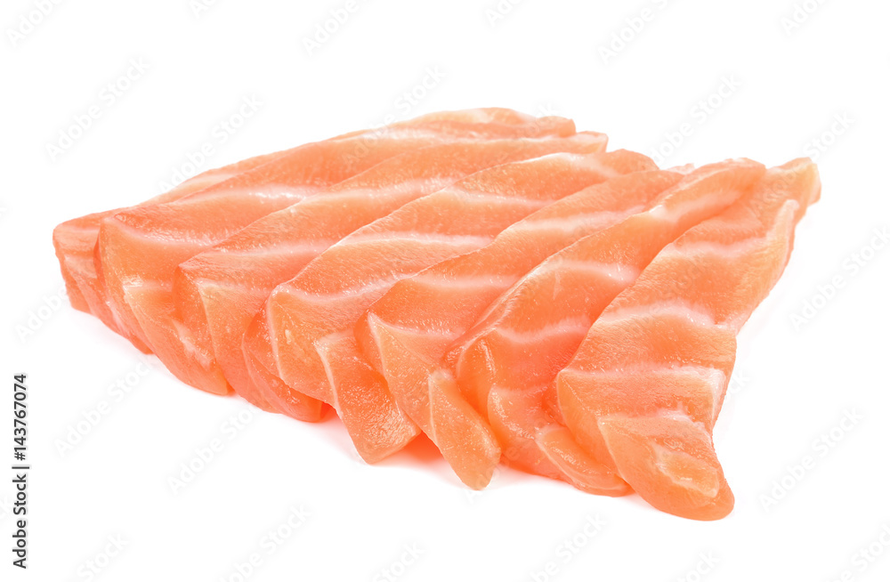 Slice salmon isolated on the white background Slice salmon isolated on the white background